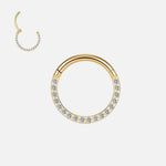 Eternity Side Sparkle Clicker Ring guldfarvet 8 mm - BY CARA