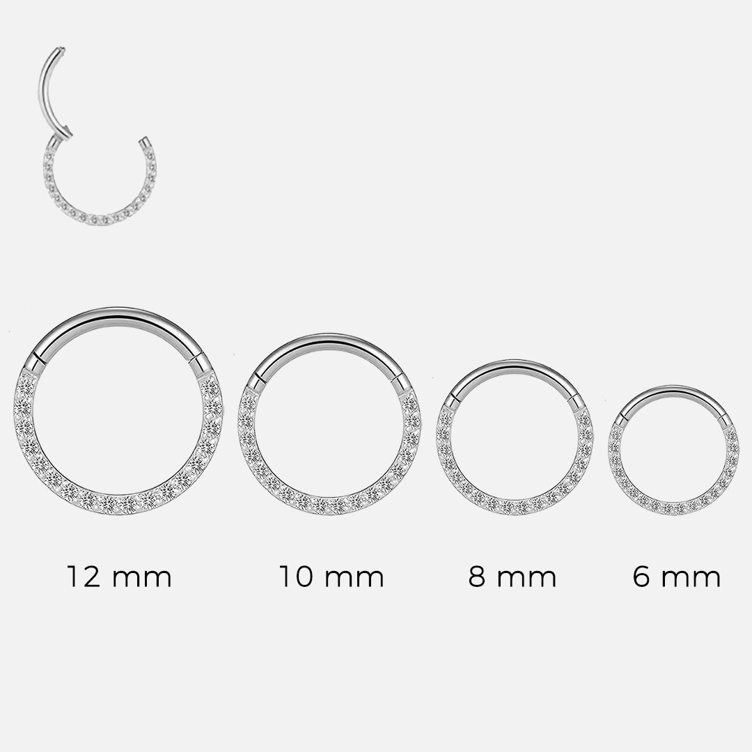 Eternity Side Sparkle Clicker Ring sølvfarvet 10 mm - BY CARA