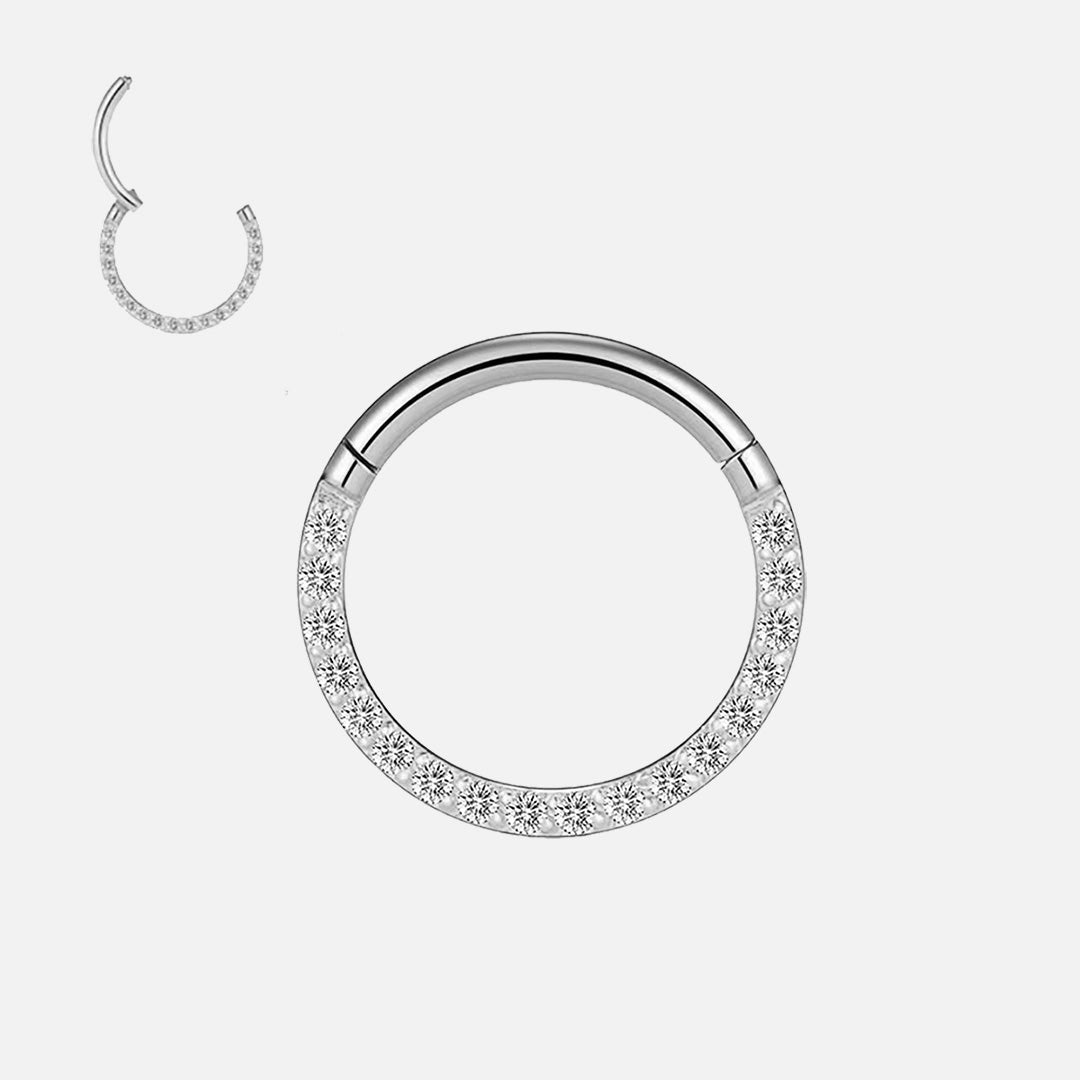 Eternity Side Sparkle Clicker Ring sølvfarvet 10 mm - BY CARA