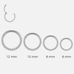 Eternity Side Sparkle Clicker Ring sølvfarvet 12 mm - BY CARA