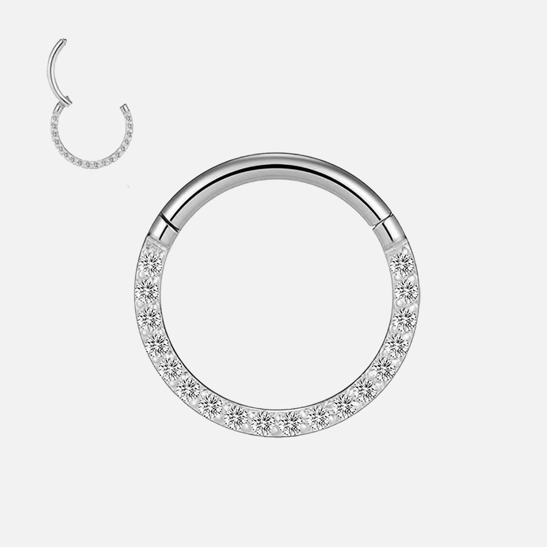 Eternity Side Sparkle Clicker Ring sølvfarvet 12 mm - BY CARA