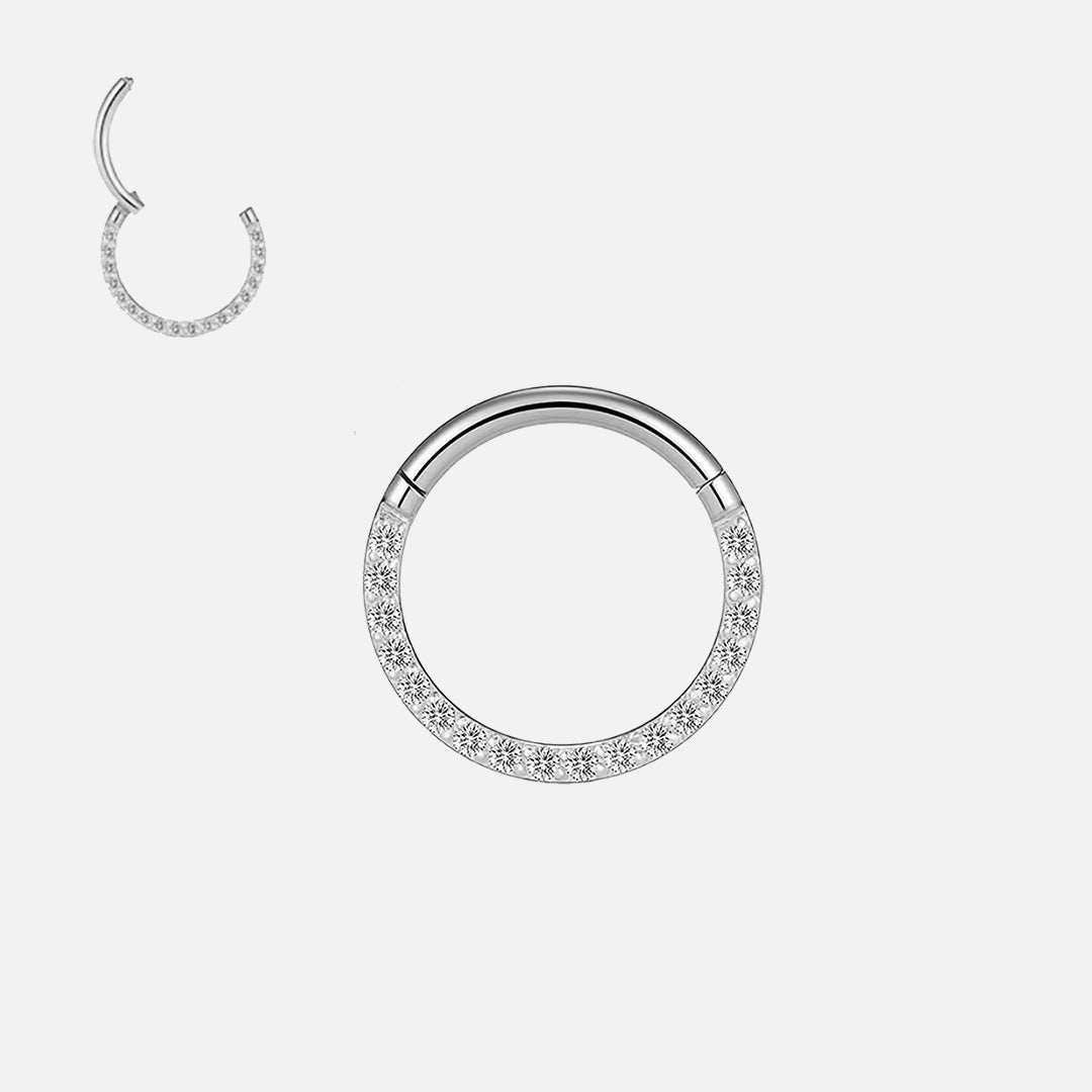 Eternity Side Sparkle Clicker Ring sølvfarvet 6 mm - BY CARA