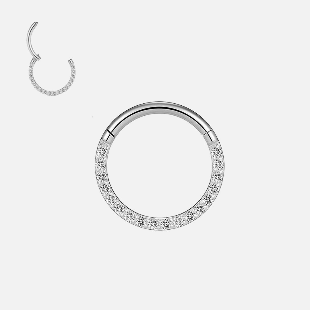Eternity Side Sparkle Clicker Ring sølvfarvet 8 mm - BY CARA