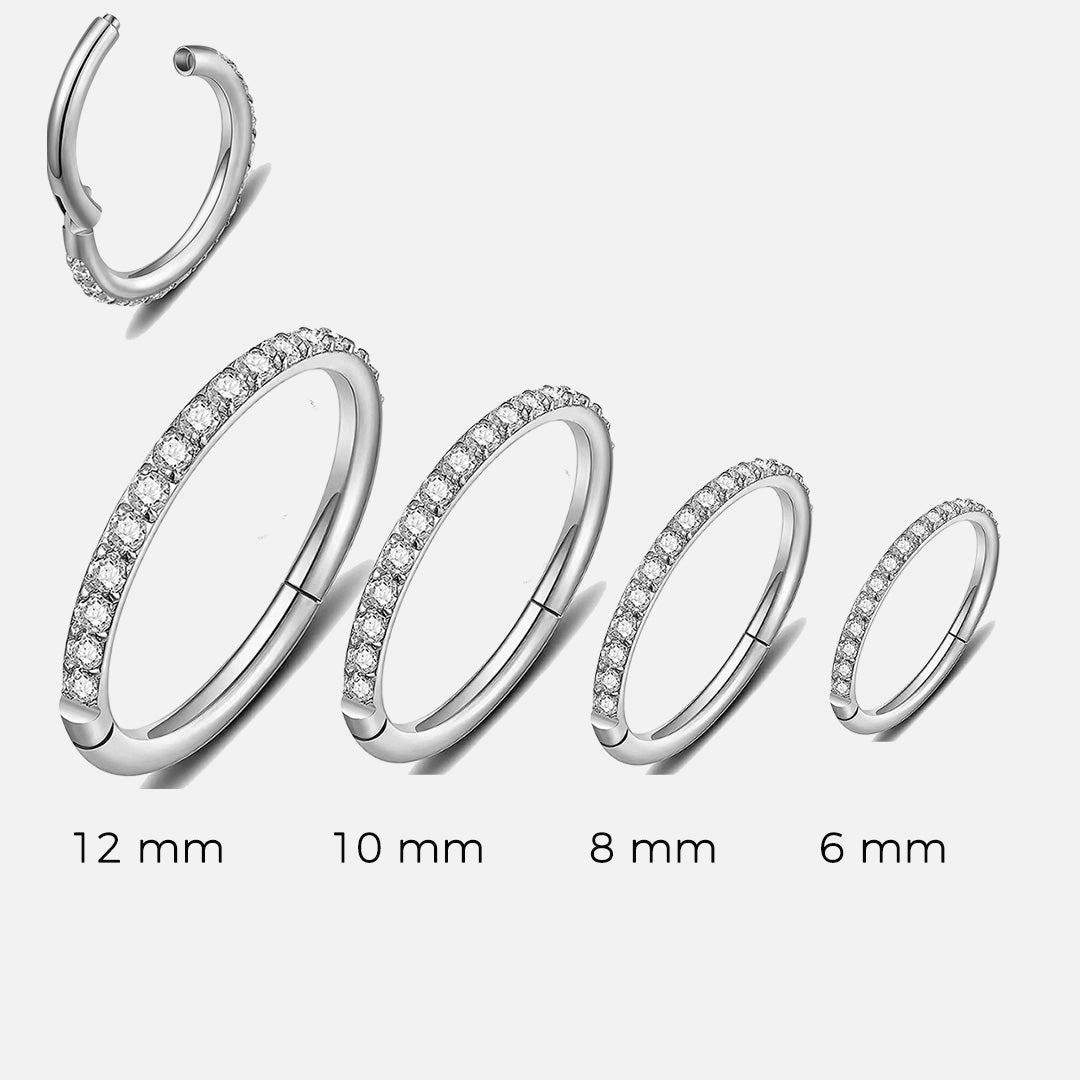 Eternity Sparkle Clicker Ring sølvfarvet 6 mm - BY CARA