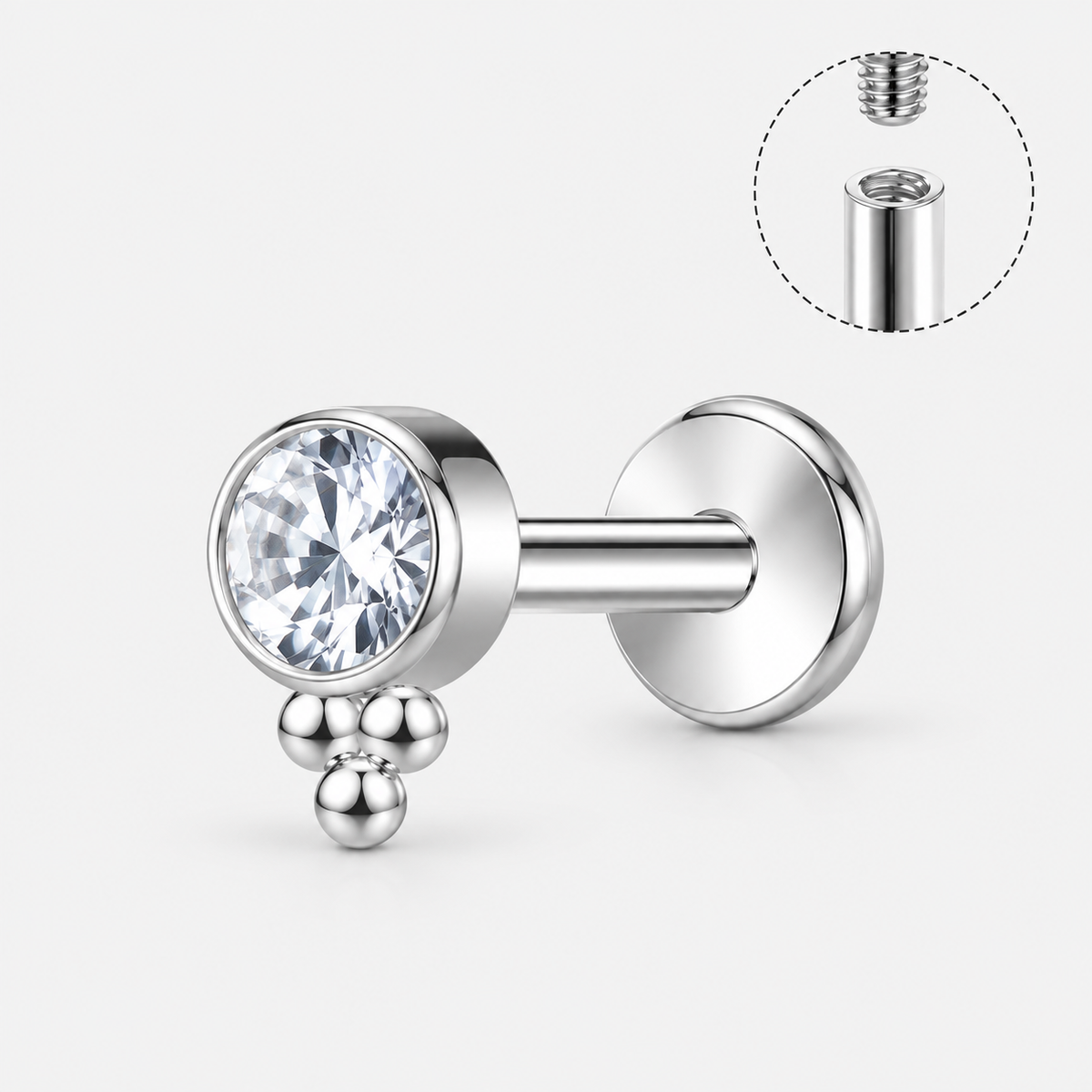 Bead Drop Labret sølvfarvet