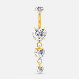 Seraphina Hearts Navlepiercing guldfarvet