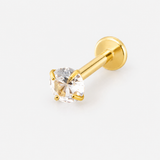 Classic Solitaire Labret 4 mm guldfarvet