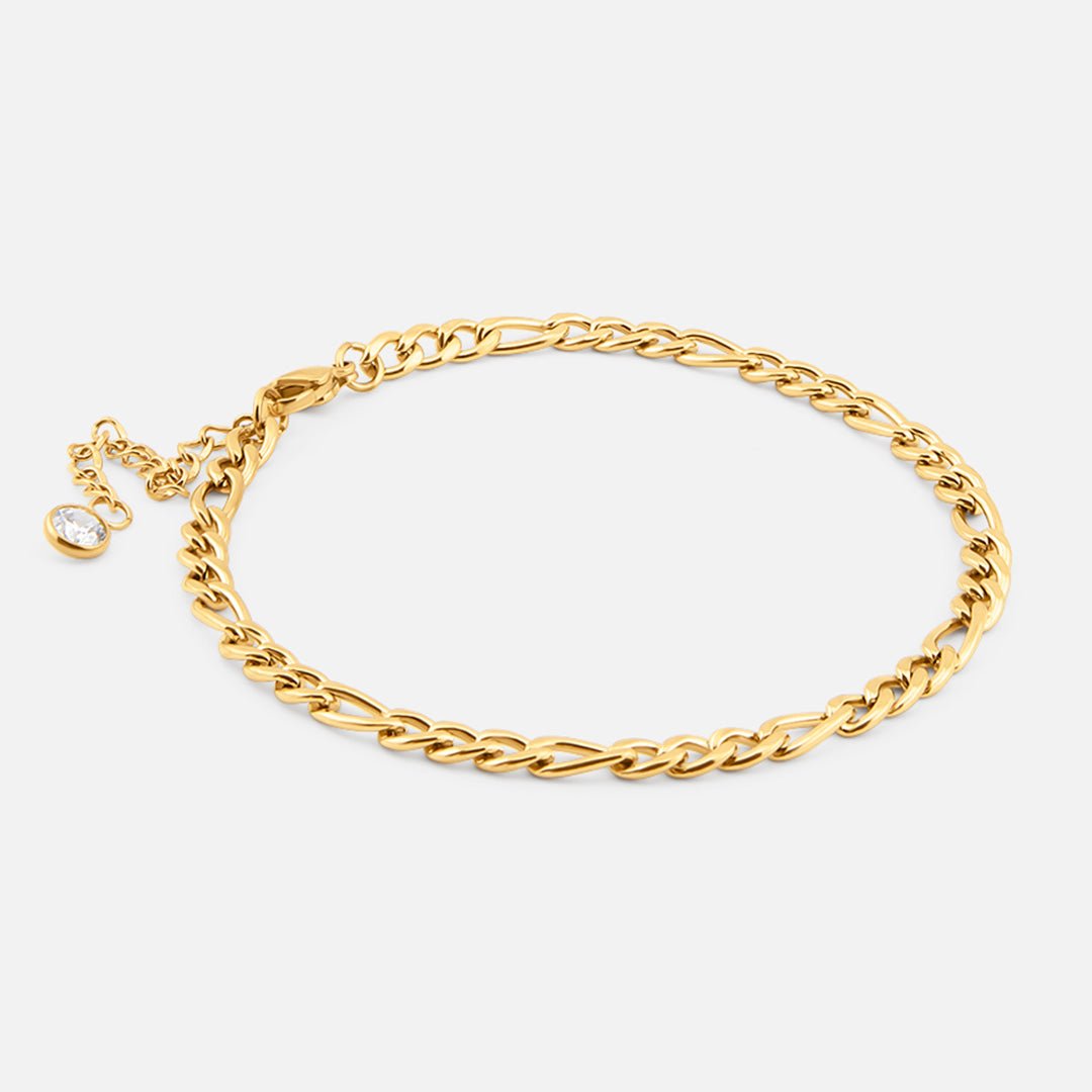 Figaro Link Ankelkæde 18K Guldbelagt 4 mm - BY CARA