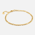 Figaro Link Ankelkæde 18K Guldbelagt - BY CARA