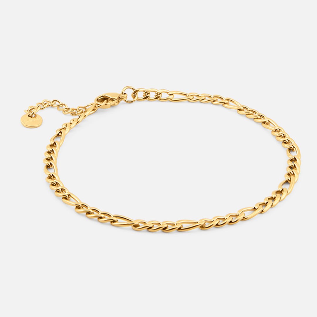 Figaro Link Ankelkæde 18K Guldbelagt - BY CARA