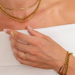 Flad Slange Armbånd 18K Guldbelagt 2 mm - BY CARA