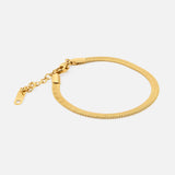 Flad Slange Armbånd 18K Guldbelagt 4 mm