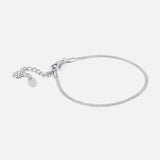 Platte slangenarmband zilverkleurig 2 mm