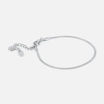 Flad Slange Armbånd Sølvfarvet 2 mm - BY CARA