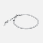 Flad Slange Armbånd Sølvfarvet 4 mm - BY CARA