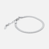 Flad Slange Armbånd Sølvfarvet 4 mm