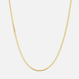 Flad Slange Halskæde 18K Guldbelagt 2 mm