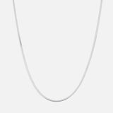 Flad Slange Halskæde Sølvfarvet 2 mm