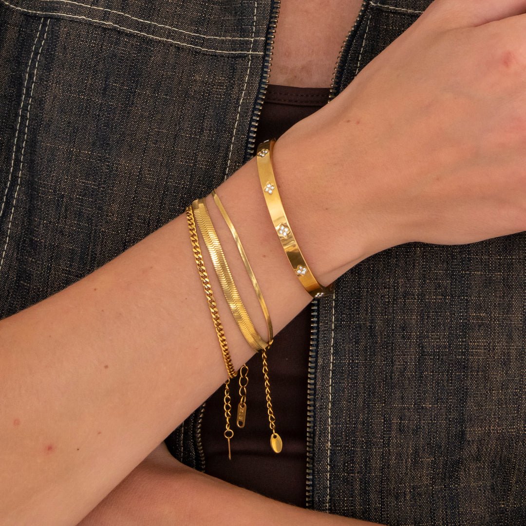 Fleur Bangle 18K Guldbelagt 6 mm - BY CARA