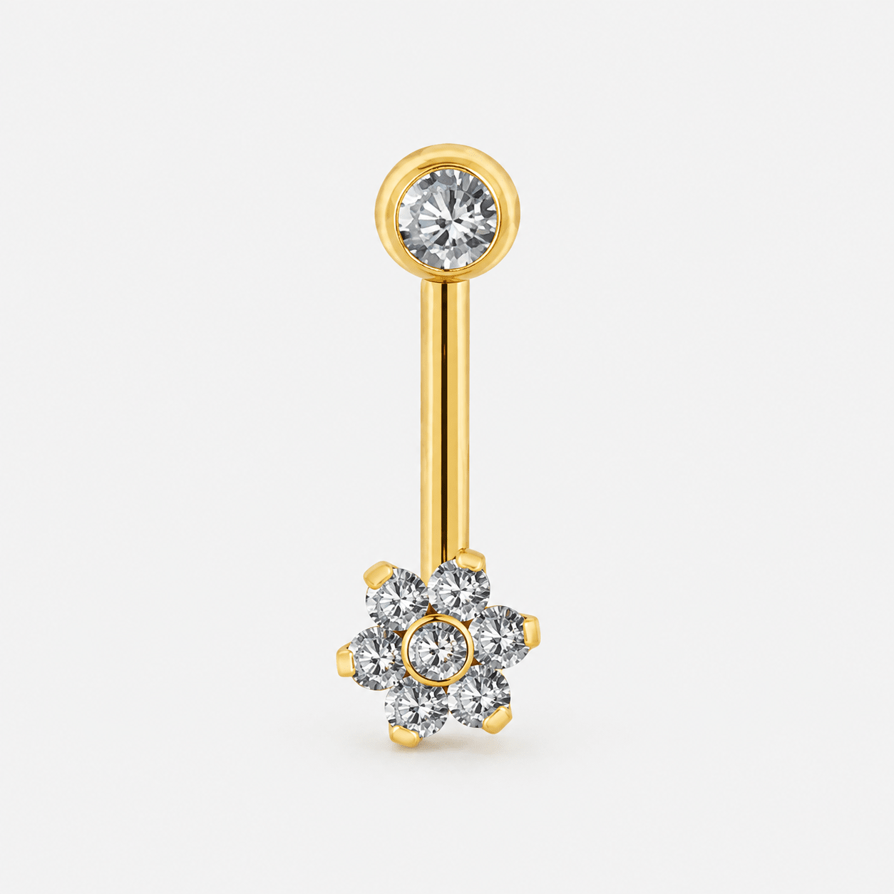 Florelle Crystal Flower piercing guldfarvet - BY CARA