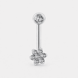 Florelle Crystal Flower piercing silver-coloured