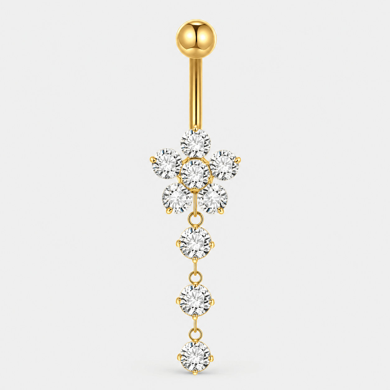 Florielle Cascade Navlepiercing guldfarvet - BY CARA