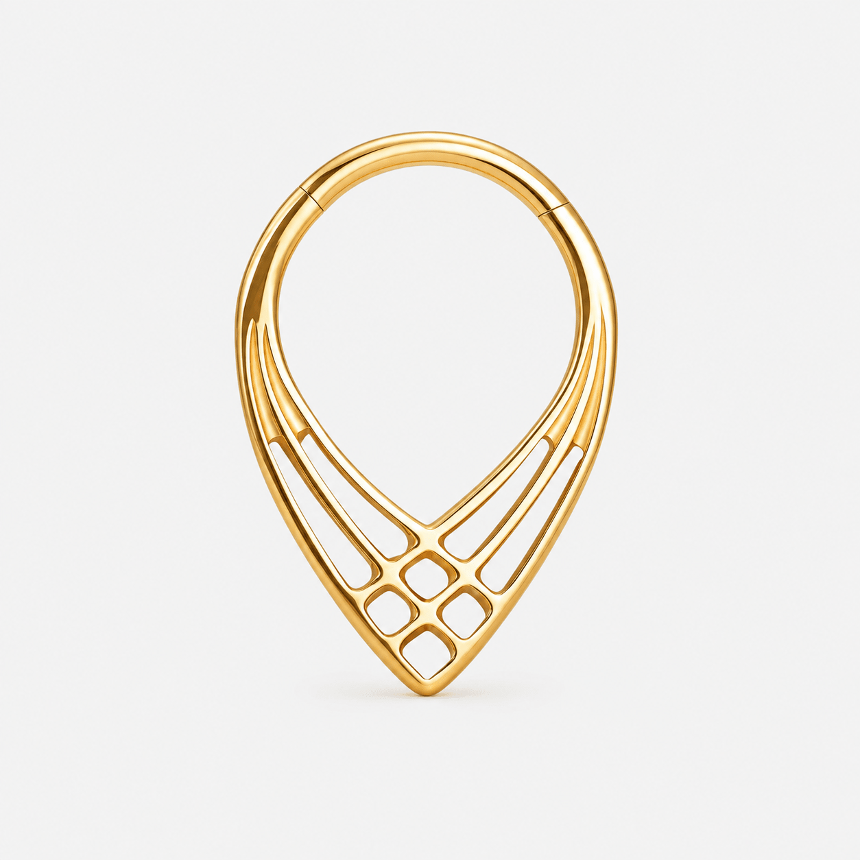 Geometric Drop Clicker Ring guldfarvet 8 mm - BY CARA