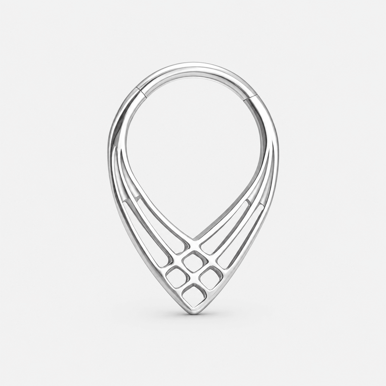 Geometric Drop Clicker Ring sølvfarvet 8 mm - BY CARA