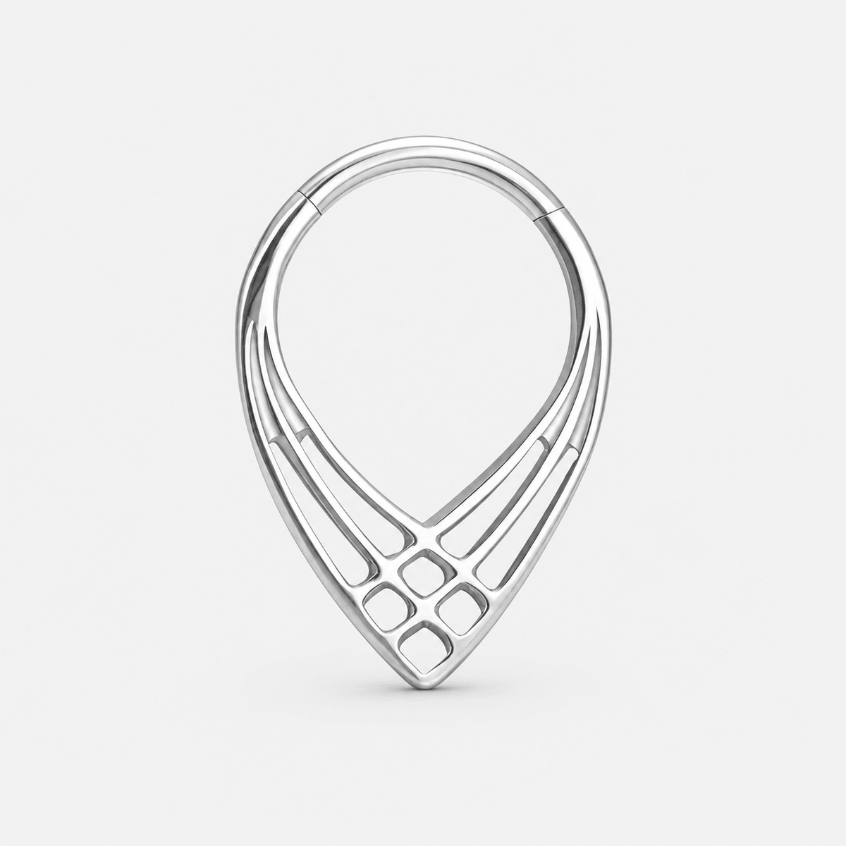 Geometric Drop Clicker-Ring silberfarben 8 mm