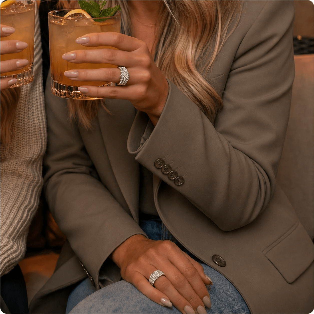 Glow Pavé Ring Sølvfarvet - BY CARA