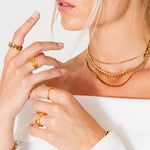 Golden Braid Ring 18K Guldbelagt - BY CARA