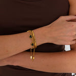 Golden Clover Black Armbånd 18K Guldbelagt - BY CARA