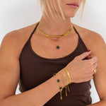 Golden Clover Black Halskæde 18K Guldbelagt - BY CARA