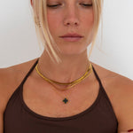 Golden Clover Black Halskæde 18K Guldbelagt - BY CARA