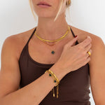 Golden Clover Black Halskæde 18K Guldbelagt - BY CARA