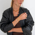 Golden Clover White Armbånd 18K Guldbelagt - BY CARA