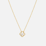 Golden Clover White Halskæde 18K Guldbelagt - BY CARA