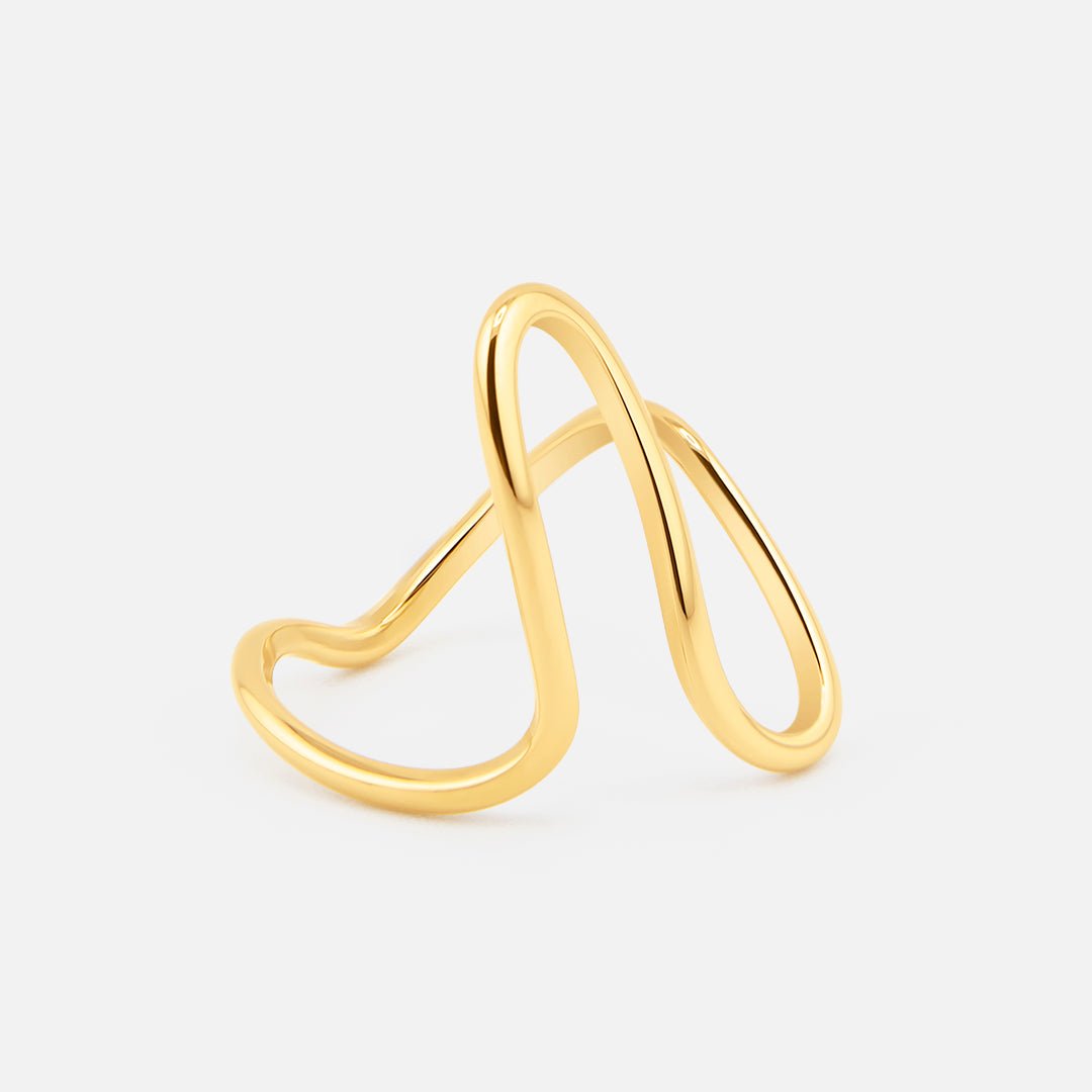 Golden Flow Ring 18K Guldbelagt - BY CARA
