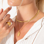 Golden Lava Crust Ring 18K Guldbelagt - BY CARA