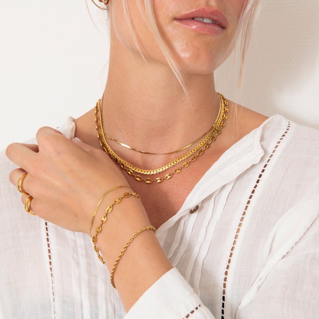 Golden Link Armbånd 18K Guldbelagt - BY CARA