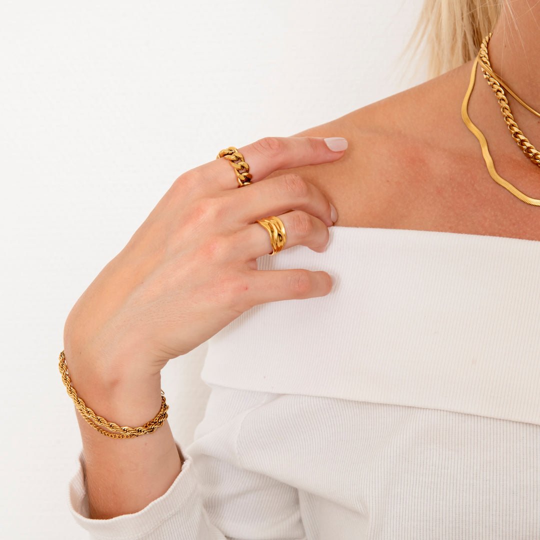 Golden Melt Ring 18K Guldbelagt - BY CARA