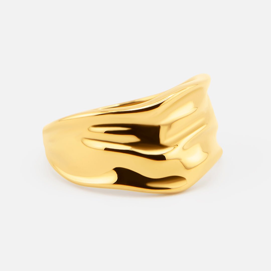 Golden Melt Ring 18K Guldbelagt - BY CARA