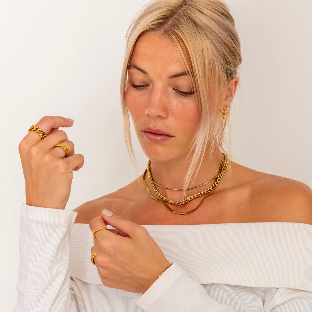 Golden Melt Ring 18K Guldbelagt - BY CARA