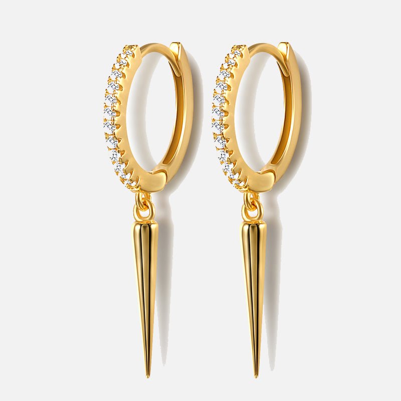 Golden Spike Hoops guldfarvet 8 mm - BY CARA