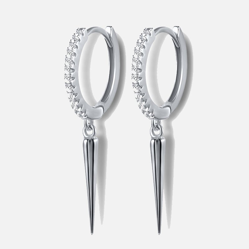 Golden Spike Hoops sølvfarvet 8 mm - BY CARA