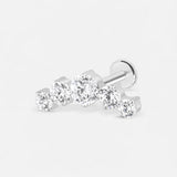 Graduated Crystal Curve Labret silver-coloured