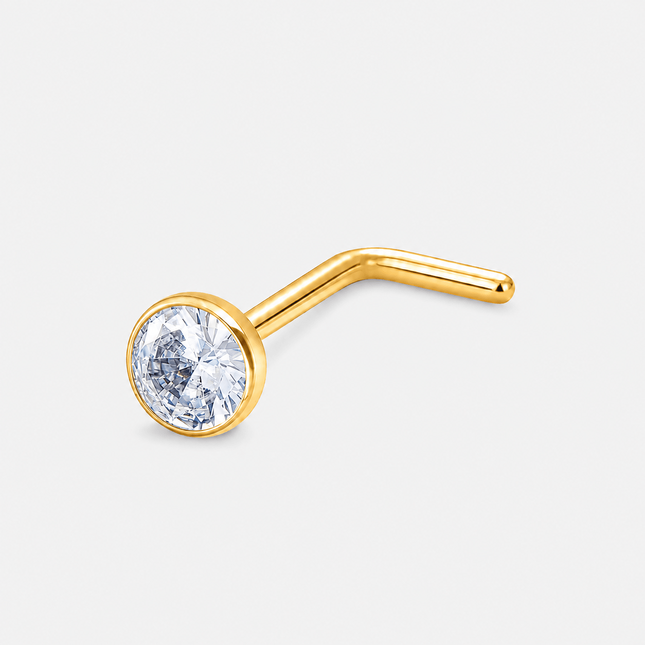 Halo næsepiercing 2,5 mm guldfarvet - BY CARA