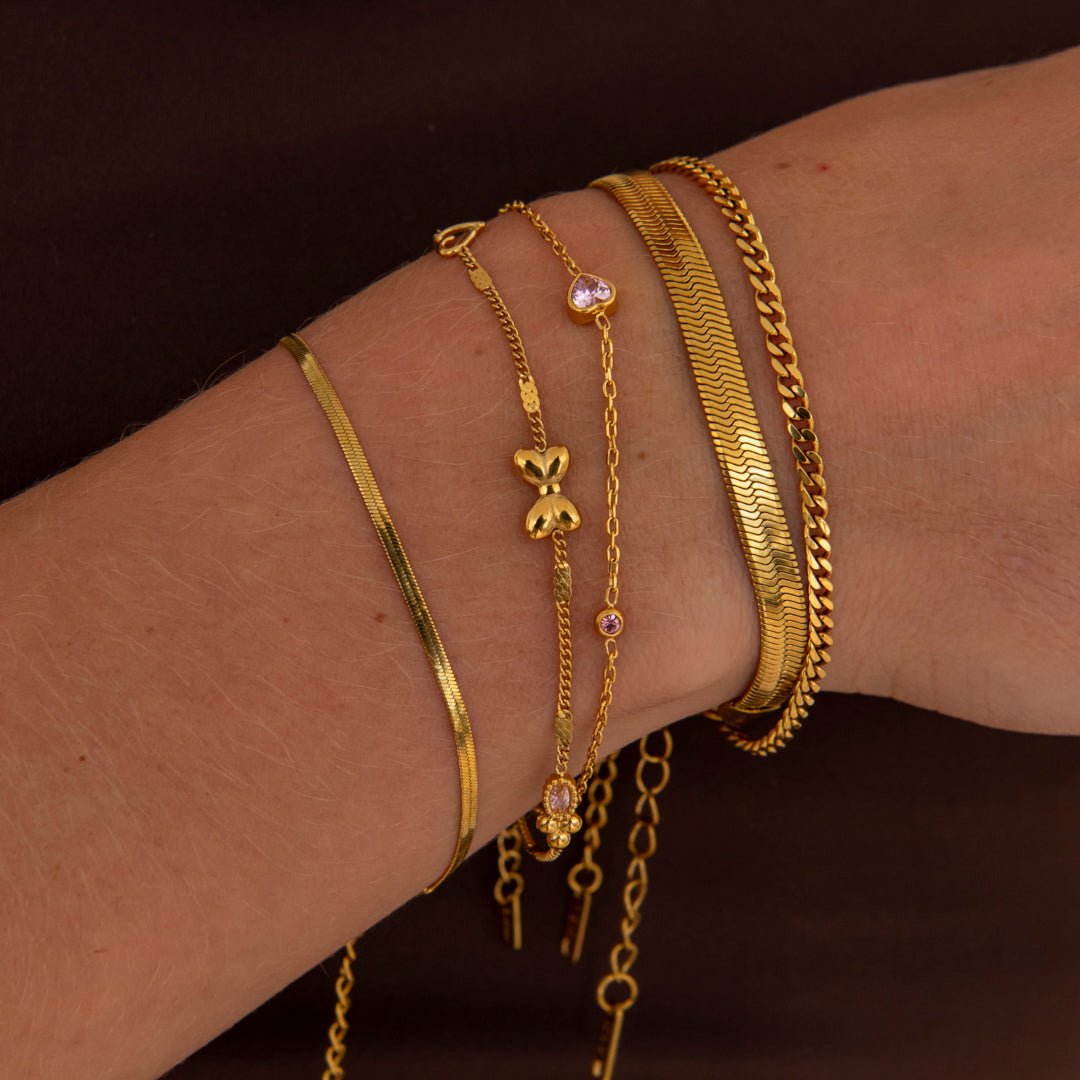 Heart Charm Armbånd 18K Guldbelagt - BY CARA