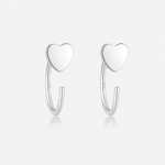 Heart Half Hoops 925 silver 8.5 mm