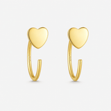 Heart Half Hoops Guldbelagt 925 sølv 8,5 mm